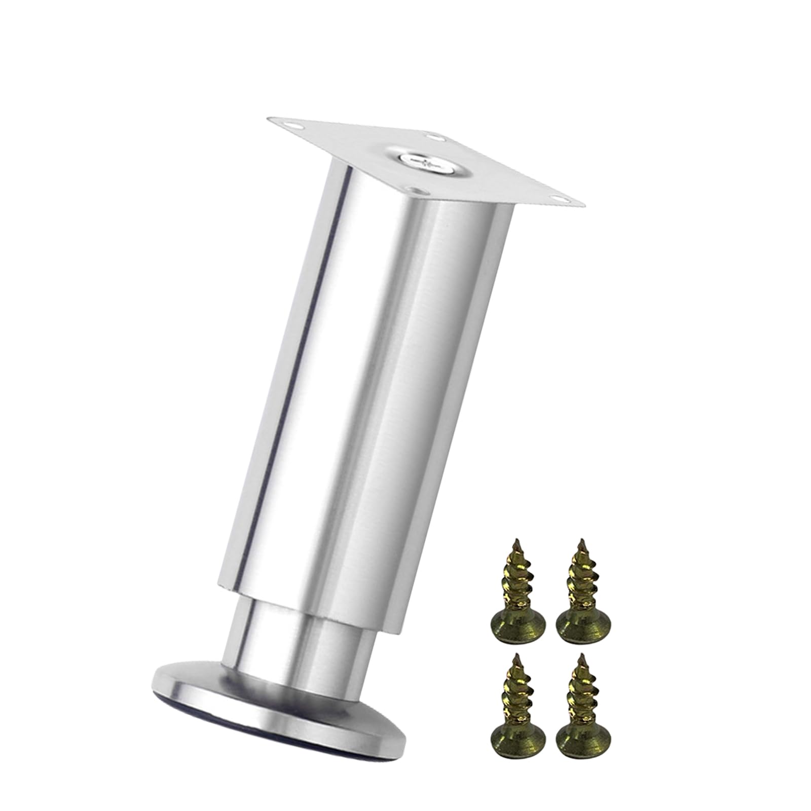 Tsophreniq Silver Contemporary Adjustable Furniture Leg Metal Legs Waterproof & Rustproof Table Legs Furniture Leveling Feet For Home Height Adjustable