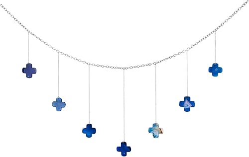 rockcloud Cruz de ágata natural en rodajas de pared con cadena, arte de pared de ágata curativa para cabecero, sala de estar, oficina, decoración