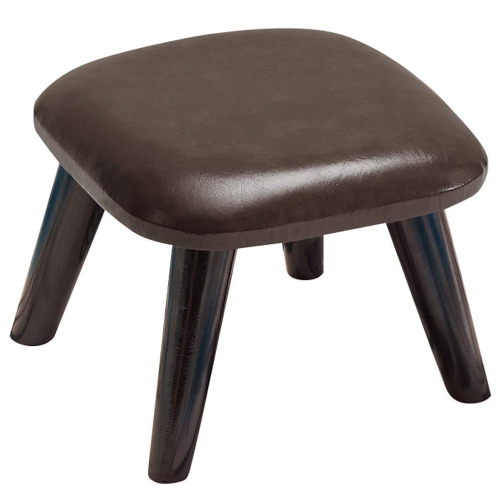 Reposapiés de cuero de alta calidad MU taburete cuadrado de madera maciza artesanal modelo G