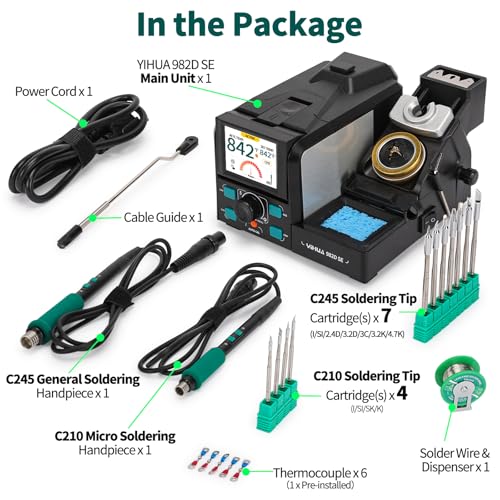 Image of YIHUA 982D SE 200W Soldering Station Kit with Auto Calibration and 11 Tips
