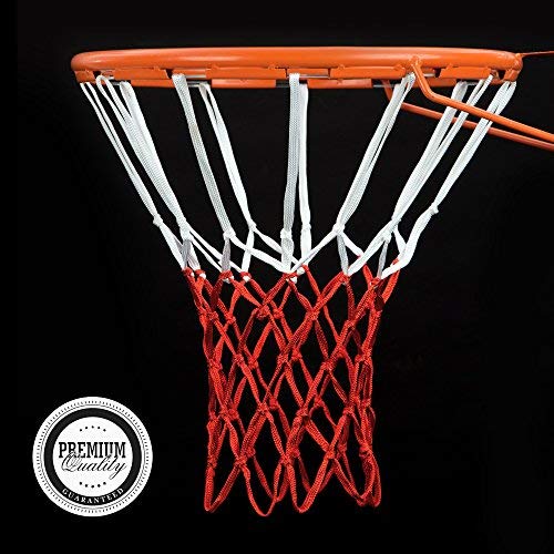 Heavy Duty Basketball Net Replacement - All-Weather Thick Nets Fit Standard Indoor And Outdoor 12-Loop Rims (White And Red) #TOP1