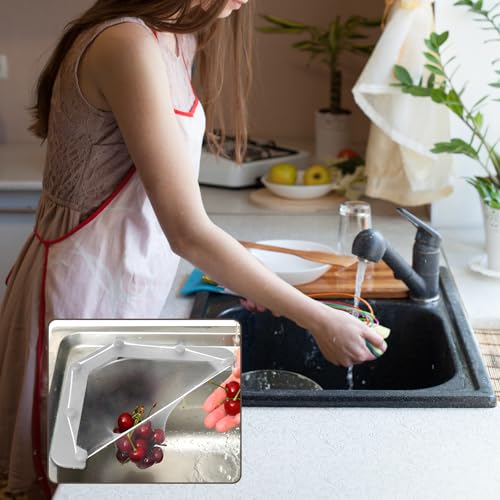 Escurridor triangular para fregadero con 100 bolsas de malla desechables miniatura 6