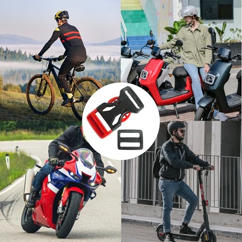 ZAHD 4 PCS Fahrradhelm Verschluss Helm Verschluss Ersatzteile Helmet Release Buckles Verschluss Fahrradhelm Helmkinnclip Universal helmspezifische Schnellschnallen für Fahrräder (Schwarz)