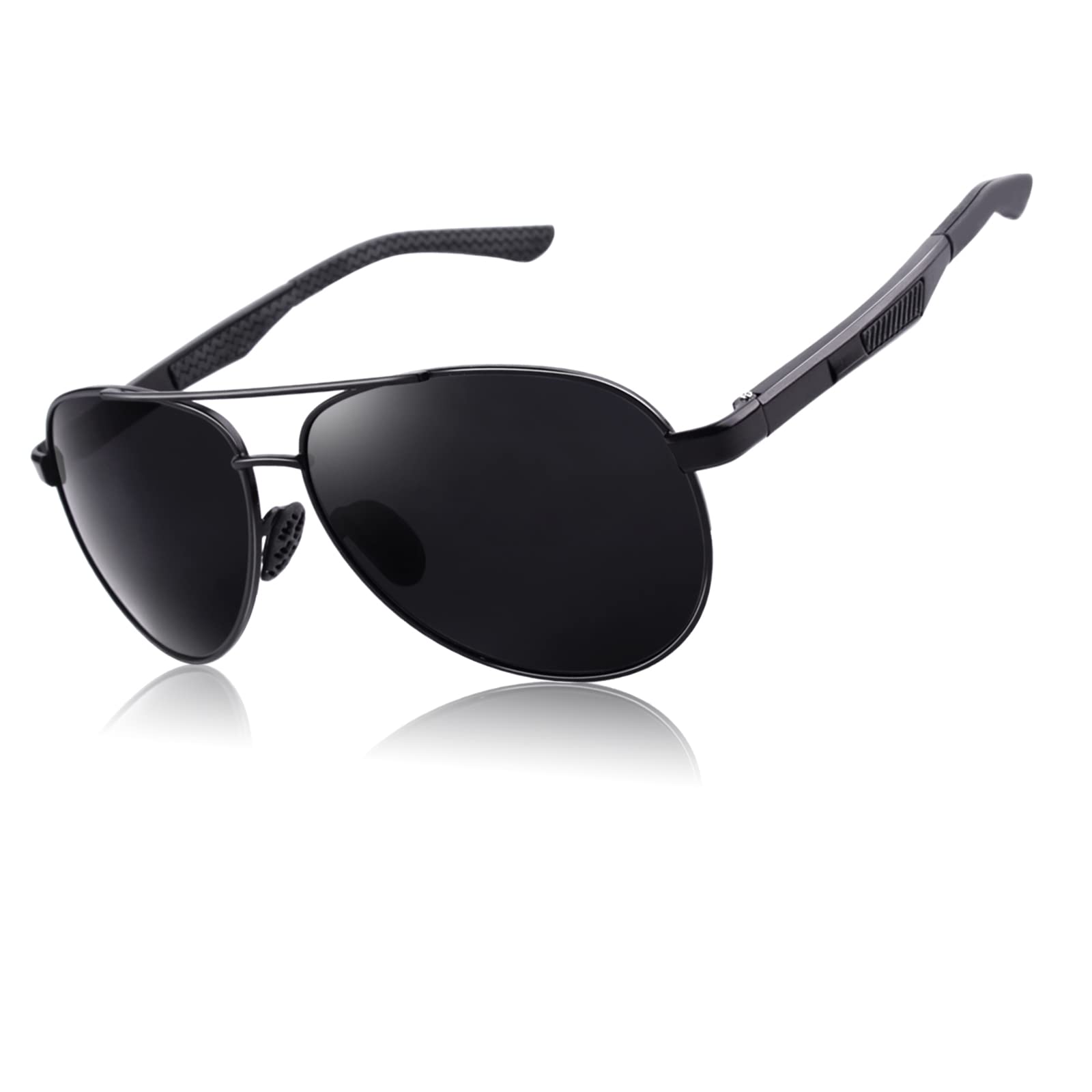 CGID GA61 Prima de aleación Al-Mg Pilot gafas de sol polarizadas UV400, bisagras de resorte duplicadas completas gafas de sol para Hombres Mujeres