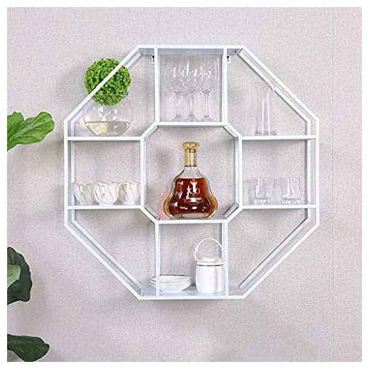 Flytande vägghyllor väggmonterad konsol smidesjärn ställ europeisk retro väggdekoration ram vardagsrum sovrum vägg utsökt hylla bakgrund väggstativ (färg: svart) (vit)