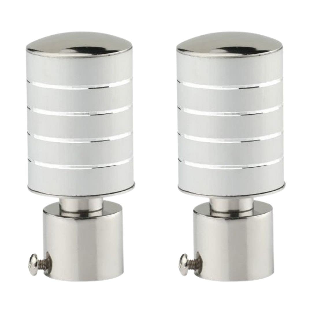 Stainless Steel Curtain Bracket Rod Pocket Finials Designer Door and Window Rod Support Fittings, Curtain Rod Holder (Pack of 2, Silver)-image-5