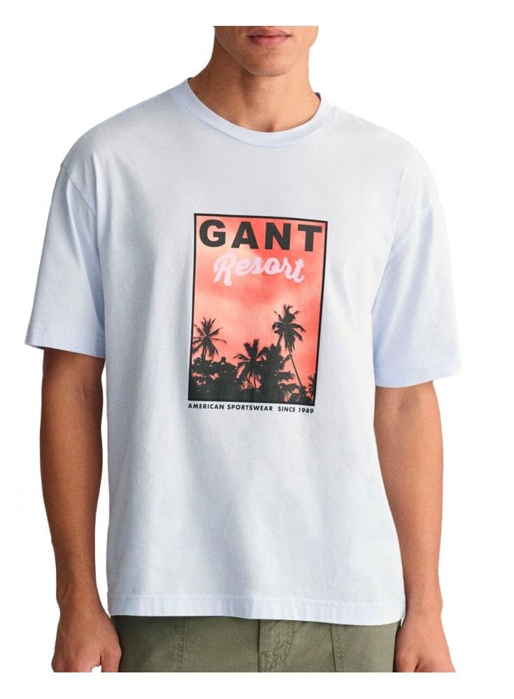 Gant Unisex Bleu T-Shirt Washed Graphic