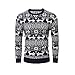 Produktbild HONGBI Unisex Rentier Schneeflocken Langarm Christmas Sweater Jumper,Herren Weihnachtspullover Strickpullover Winterpullover Männer Pulli Weihnachten Winter Norweger Muster Grobstrick Pullover Blau M