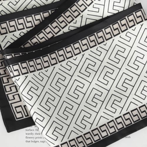 Relang Satin Scarf Mulberry Silk Printed Headband Wrap Hair 7" x 59"2