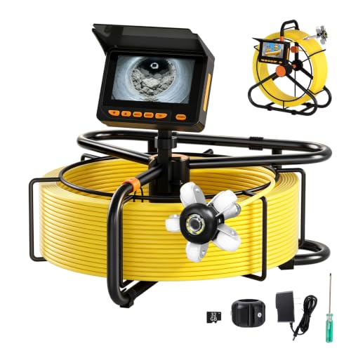 Drain Sewer Camera 100FT,1080P 32GB DVR,Waterproof IP68,Simp...