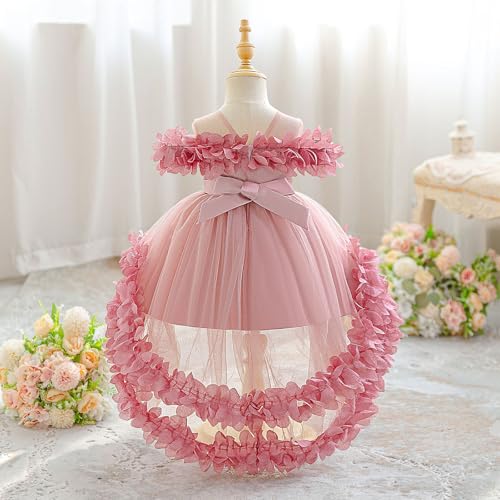 Robe de baptême nouveau-né en tulle à nœud papillon pour grande église