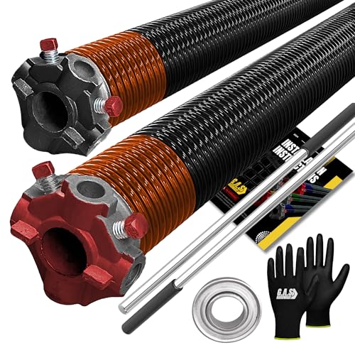 Garage door torsion spring pair with accessories