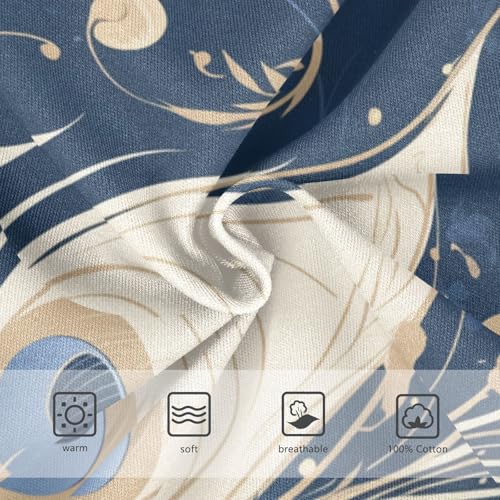 KLL Peacock Feather Pattern Toddler Boy Pure Cotton Nighttime Underwear Breathable Children Undies3