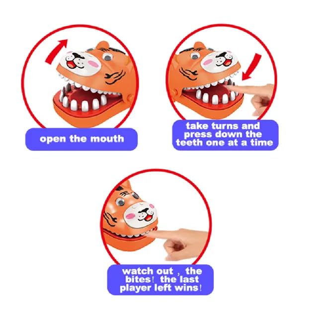 Sawkirp Darshraj Animal Finger Puppets Biting Game, Set of 1, Orange and Yellow - Image 2 thumbnail