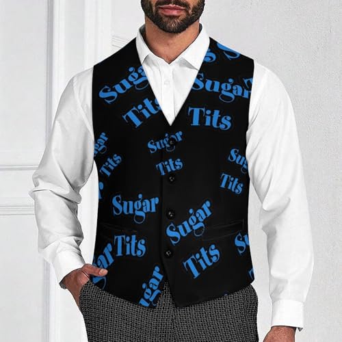 Sugar Tits Novelty Men's Suit Vest Funny Formal Dress Vests Business Waistcoat2