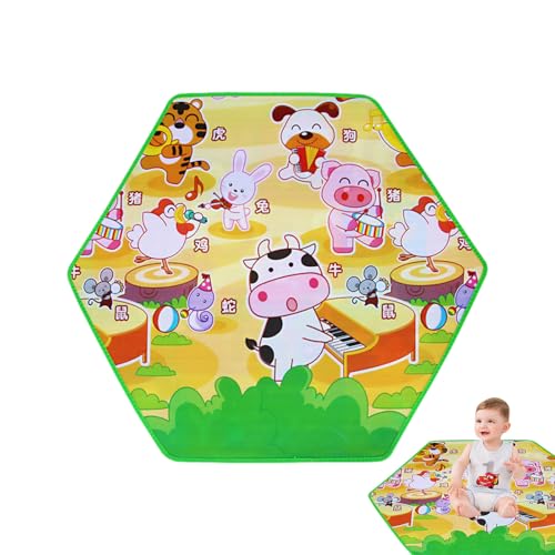 Alfombra de juegos para bebés - Alfombra impermeable para gatear para bebés, baldosas de espuma hexagonales, de juegos educativa entrelazada suave | Gimnasio de actividades antideslizante que