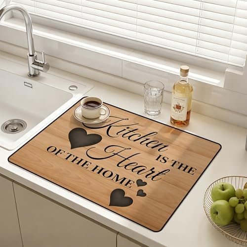 Image of Kitchen Stove Top Cover & Floor Mat - 28.5x20.5 Inch Protective Stove Cover, Anti-Fatigue Kitchen Rug with Heart of the Home Design, Heat Resistant & Non-Slip Decorative Kitchen Counter Mat