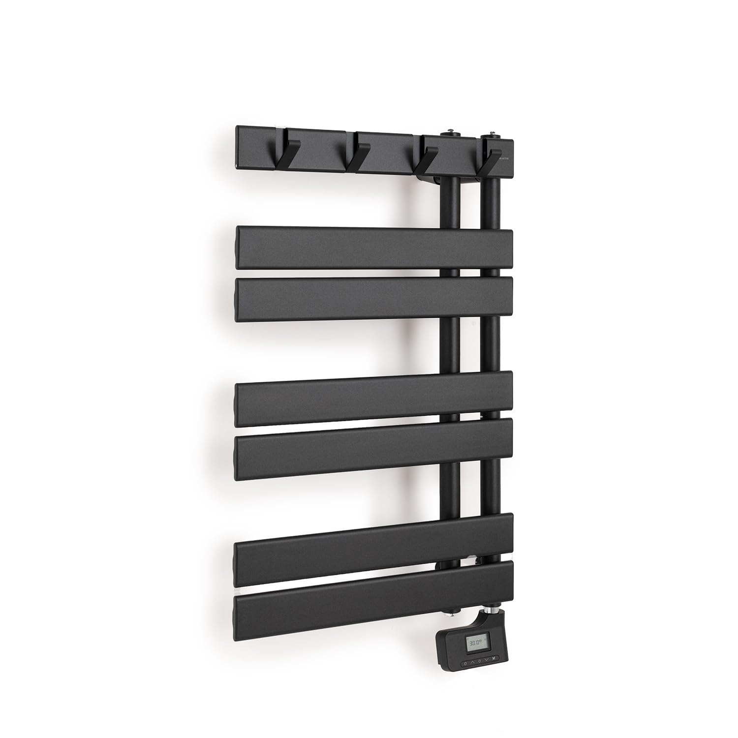 CREATE / Warm Towel Modern/Porte-Serviettes électrique Noir / 80x50 cm / 2 en 1, 6 Modes de Fonctionnement, écran LCD, minuterie jusqu'à 24h, 400W