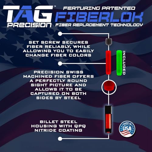 Image of TAG PRECISION Optics Ready Gun Sights for Glock 10mm /.45 ACP Pistols | CNC-Machined Steel Construction, Nitride Finish, Enhanced Sight Picture, Easy Installation