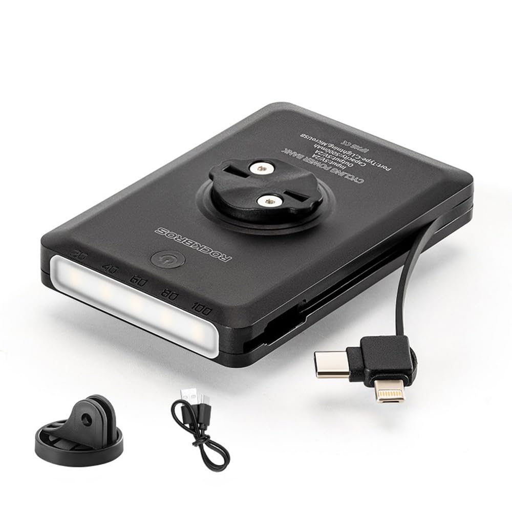 Batterie Externe multifonctionnelle pour éclairage de vélo, Grande capacité, avec câble de Recharge, Accessoire de Cyclisme Portable en Plein air, Chargeur de lumière de vélo