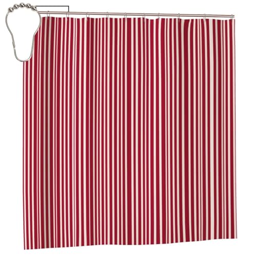 Rideau de douche anti-moisissure en polyester écossais rouge pour sol sec - 2