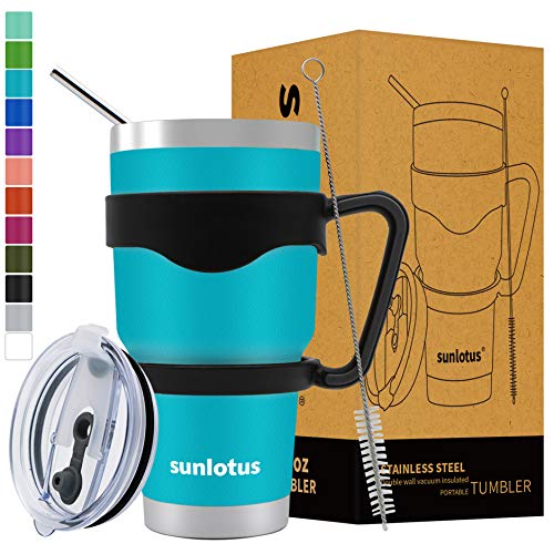 Sunlotus 30 oz Stainless Steel Tumbler Double Wall Vacuum Insulated Travel Coffee Mug,Cup