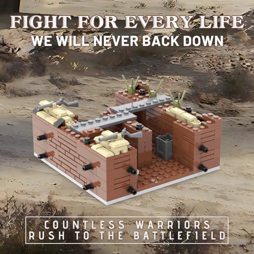 Image of WW2 Charge Point Military Building Block Set (221 Pieces) Suitable for Military Action Mini-Figures Combat Scenarios