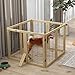 PawHut Hunde Absperrgitter aus Holz, Türschutzgitter, Klappbares Hundegitter mit 8 Platten, Hundeabsperrgitter, Treppenschutzgitter, Kamingitter für Ofen, Natur, 375 x 44 x 70 cm