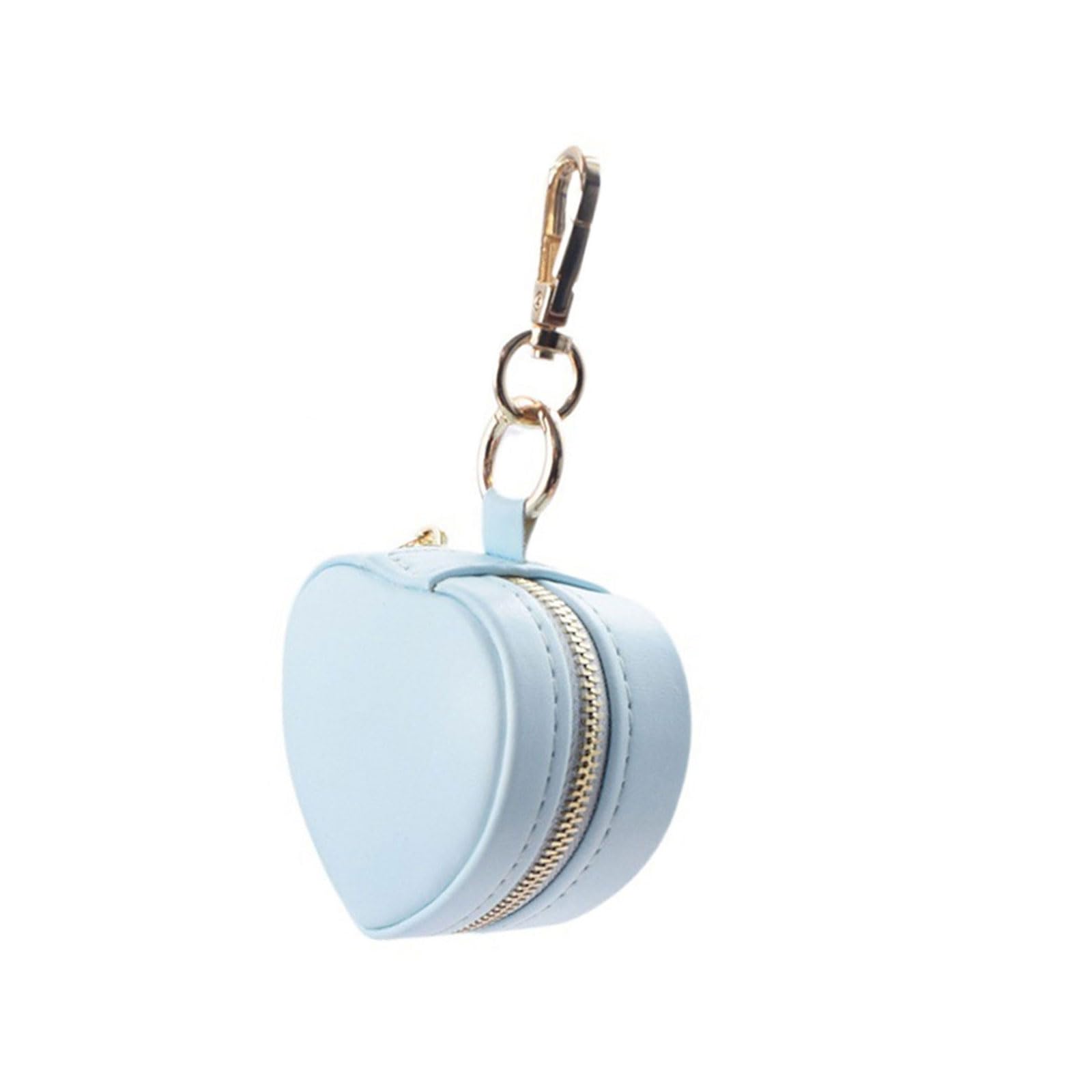Woedpez Keyring Jewelry Storage Box Heart Molded Transportable Planner Permanent Substance Dense Case for Circlets Earrings Small Heart Molded Jewelry Planner