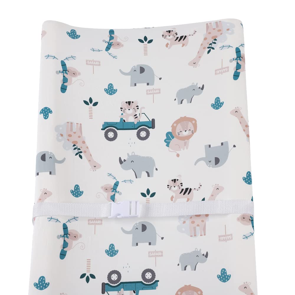 Juego de 3 fundas para cambiador, tejido de punto ultra suave, para bebés, niños y niñas, elefante, tigre, zorro, gris