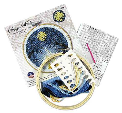 Image of Campfire Counted Cross Stitch Kit with Hoop
