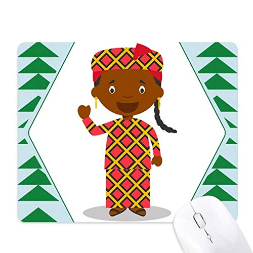 Tapis de souris Mali de dessin animé noir en caoutchouc antidérapant avec décor de sapin vert