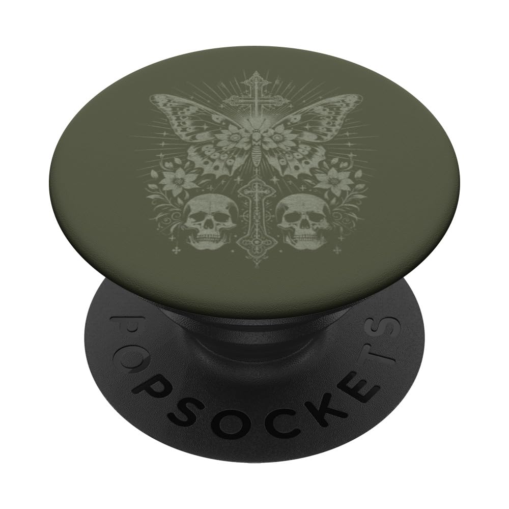 Emo Alt Clothes Fairy Grunge Stuff For Girls Co. Therian Y2K Grunge Aesthetic Goth Cross Gothic Butterfly PopSocket Adhesive Phone Grip