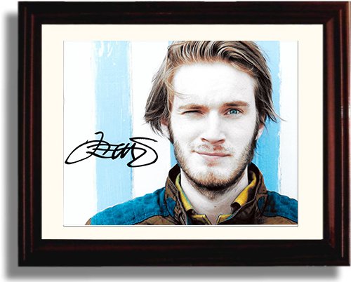 Framed Pewdiepie Autograph Landscape Replica Print