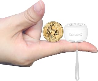 Momoho Mini Bluetooth Speaker with Camera Remote Control For Smartphones, TWS Pairing Stereo Bluetooth Speaker, Portable Bluetooth Speaker Wireless(Mini Round,White)