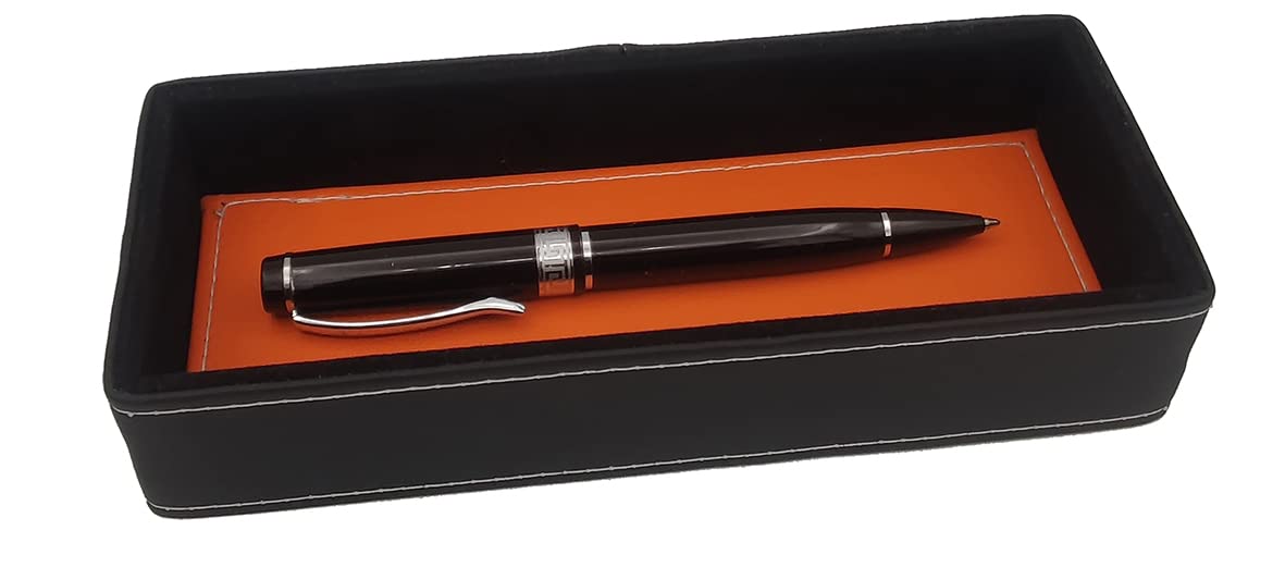 Oggettando - Schreibtischset aus Kunstleder mit Zubehör bestehend aus Schreibunterlage mit Seitenstreifen, Dokumentenablage, Taschenleerer, Stifthalter, Kartenhalter (Orange)