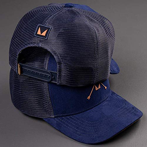 Boné Trucker Mvck Texas Camurça Azul Marinho Aba Curva