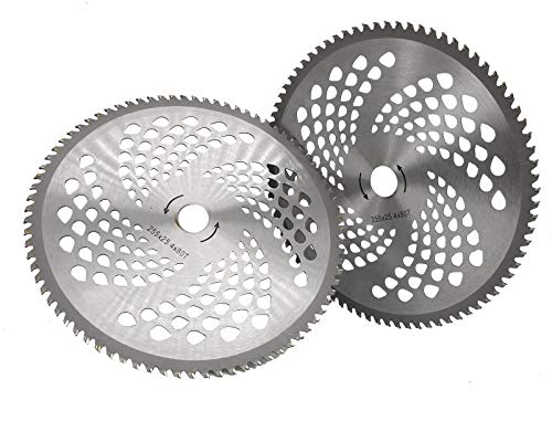 10 Inch 80T Carbide Tip Blade - 10 Brush Cutter Blades for Common Brush Cutter, Trimmer, Weed Eater - 10 Brush Cutter Blade 80T - Saw Blade for Trimmer - Brush Blade, Weed Eater Blade (2 Pack)