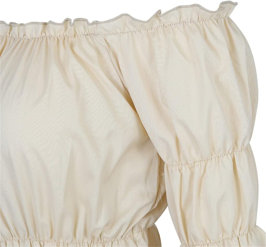 Lehauya Women Off The Shoulder Tops Renaissance Blouse Pirate Shirt Short Sleeve Shirts - Image 4