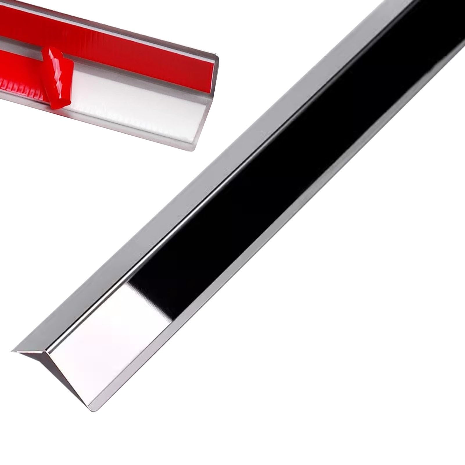 Protector de esquina de pared/escudo de esquina con cinta lateral, tira protectora de bordes de acero inoxidable en forma de L, tiras de seguridad antigolpes para hoteles Resta, plata 1 longitud 120