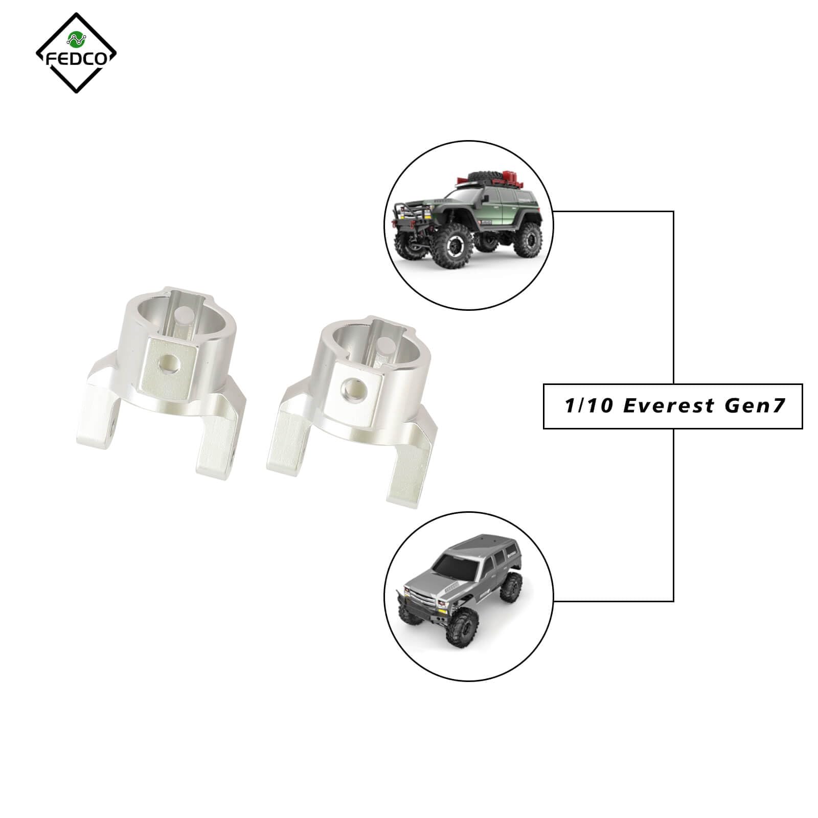 FEDCO Redcat Gen7 Upgrades 180003 Caster Mounts C-Hubs for RedCat Gen7 Pro Everest 10 Gen7 Sport Upgrade Parts 1/10 RC Crawler