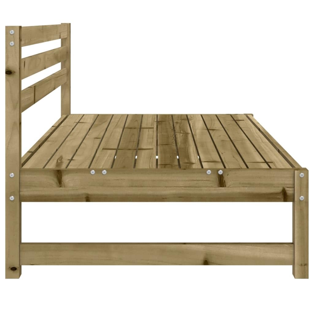 Sofa ogrodowa 120 x 80 cm, drewno sosnowe impregnowane ciśnieniowo z oparciem, wytrzymała i odporna na warunki atmosferyczne, na taras, balkon i na zewnątrz, modułowy zestaw wypoczynkowy