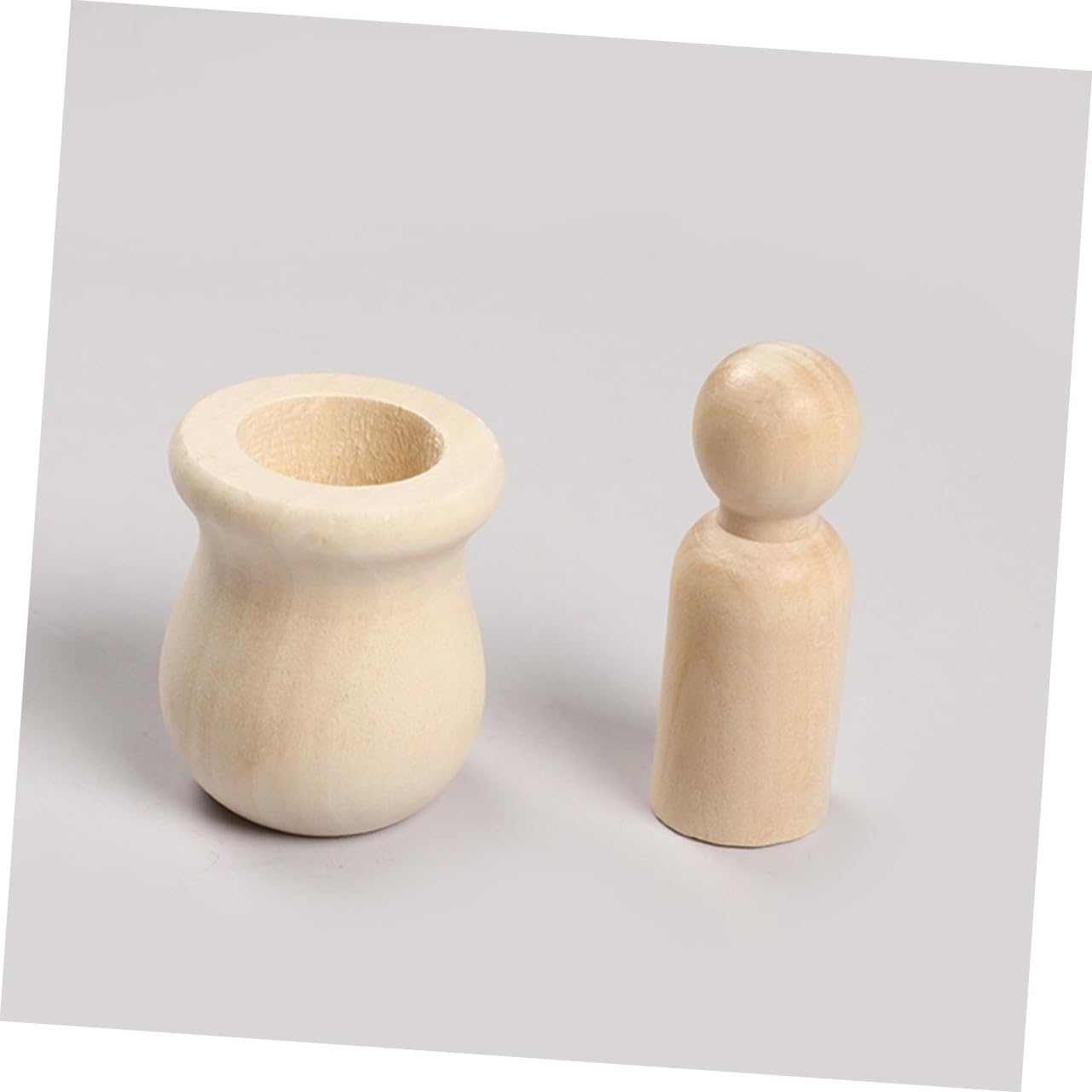 20piezas Muñecos de Madera sin Pintar con Clavijas para Manualidades DIY para Decoración de Cumpleaños