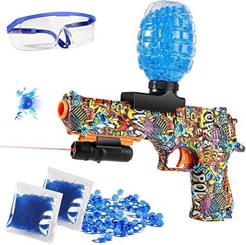 UQHH Gel Ball Blaster Desert Eagle Toy Blaster Shoots Safe and Interesting Gel Ball Backyard Fun and Outdoor Games for Boys and Girls Ages 12+ (Graffiti)