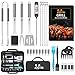 AISITIN Utensilios Barbacoa Accesorios Barbacoa 25 Piezas Kit Barbacoa Set Acero Inoxidable para Regalos Hombre Camping Barbacoa
