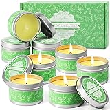 CREATIVO Y AMIGABLE CON EL MEDIO AMBIENTE: cada vela de citronela tiene una lata. Si la vela se apaga, la lata vacía restante se puede reciclar para velas de bricolaje, candelabros o suculentas. Perfecto como regalo para su familia y amigos.