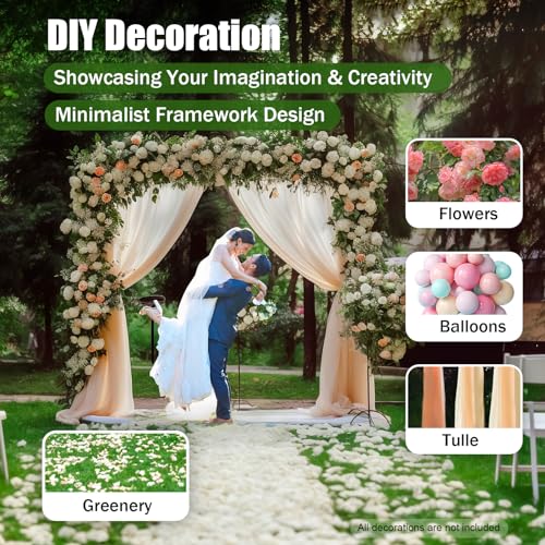 LIAPDG Freestanding Backdrop Stand, 9.8 x 49.2 Feet Silver Telescopic Stand for Backdrop Decorative DIY Rectangular Adjustable Square Backdrop Stand Kit with T-Shaped & L-Shaped Fittings
