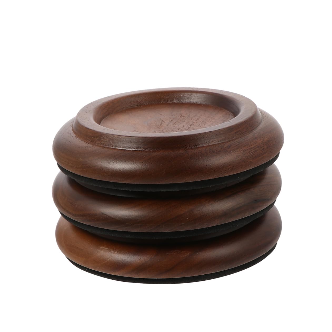 3 pezzi Tazze per Piedi Pianoforte Coda in Legno Noce Nero Supporti Antiscivolo con Base EVA per Assorbimento Vibrazioni e Protezione Pavimenti Eleganti Sottopiedi per Pianoforti