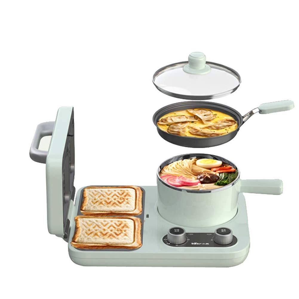Multifunktions 3-in-1 Frühstücksmaschine Brotmaschine Backen Brotmaschine Toaster Backen Heizung Auftauen Spiegeleier Gekochte Eier,Grün