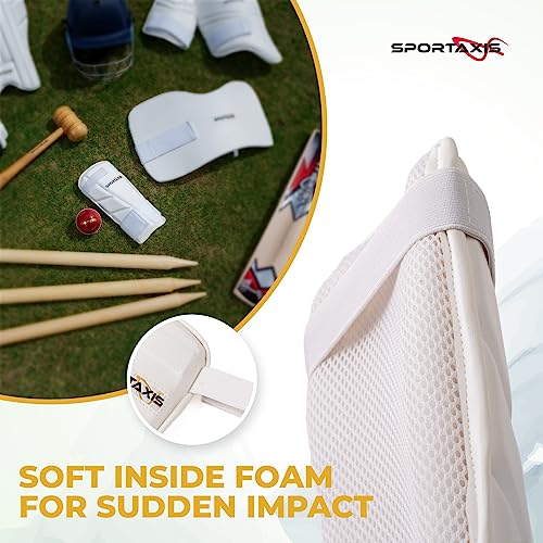 SPORTAXIS Cricket Arm Guard - Dual Strap, Soft Inside Foam, Maximum Protection - White, Essential Cricket Gear for Confident and Stylish Play – Useful for Long Practice & Playing Sessions - Image 4